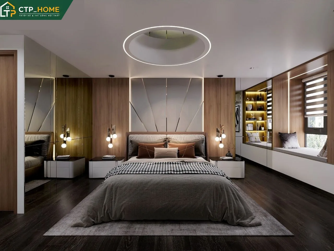 Bếp chung cư Artex Building 150m2 thiết kế chữ L với tủ trên dưới đồng bộ, mặt đá marble trắng và hệ đèn LED chiếu sáng chuyên dụng