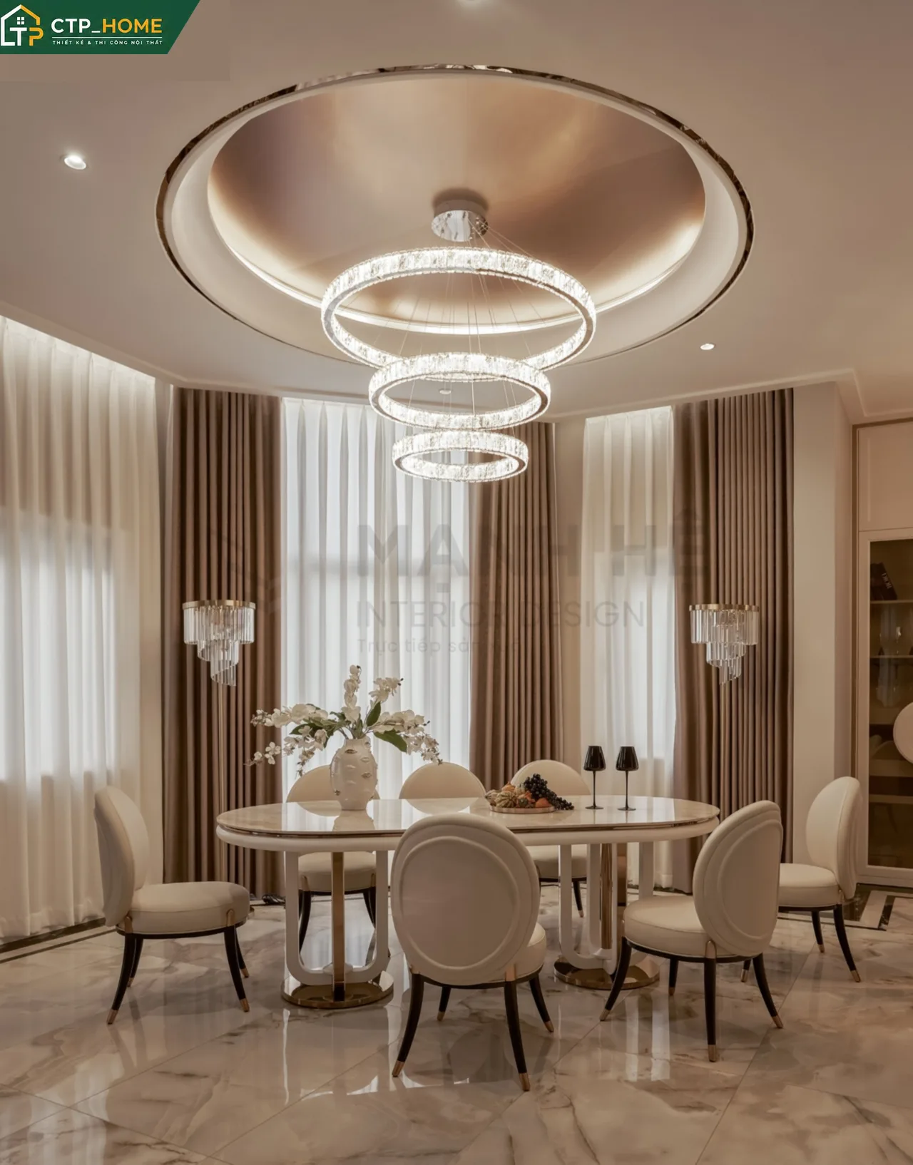 Phòng ngủ Master sang trọng trong biệt thự Vinhomes Grand Park