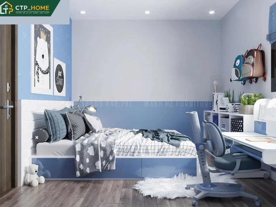 Toàn cảnh không gian mở phòng khách – bếp – ăn căn hộ City Land 92m2 sau hoàn thiện