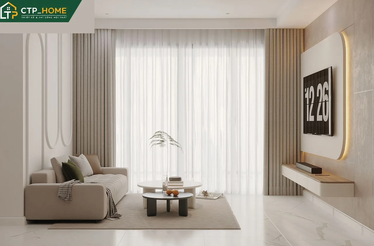Thiết kế nội thất phòng khách chung cư Celesta Rise hiện đại