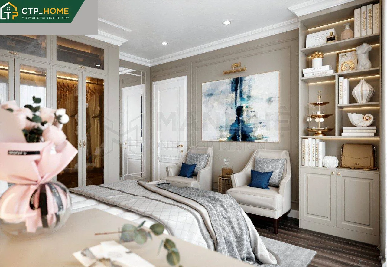 Tổng quan không gian sống sau hoàn thiện thiết kế nội thất chung cư Riverside Residence 135m2