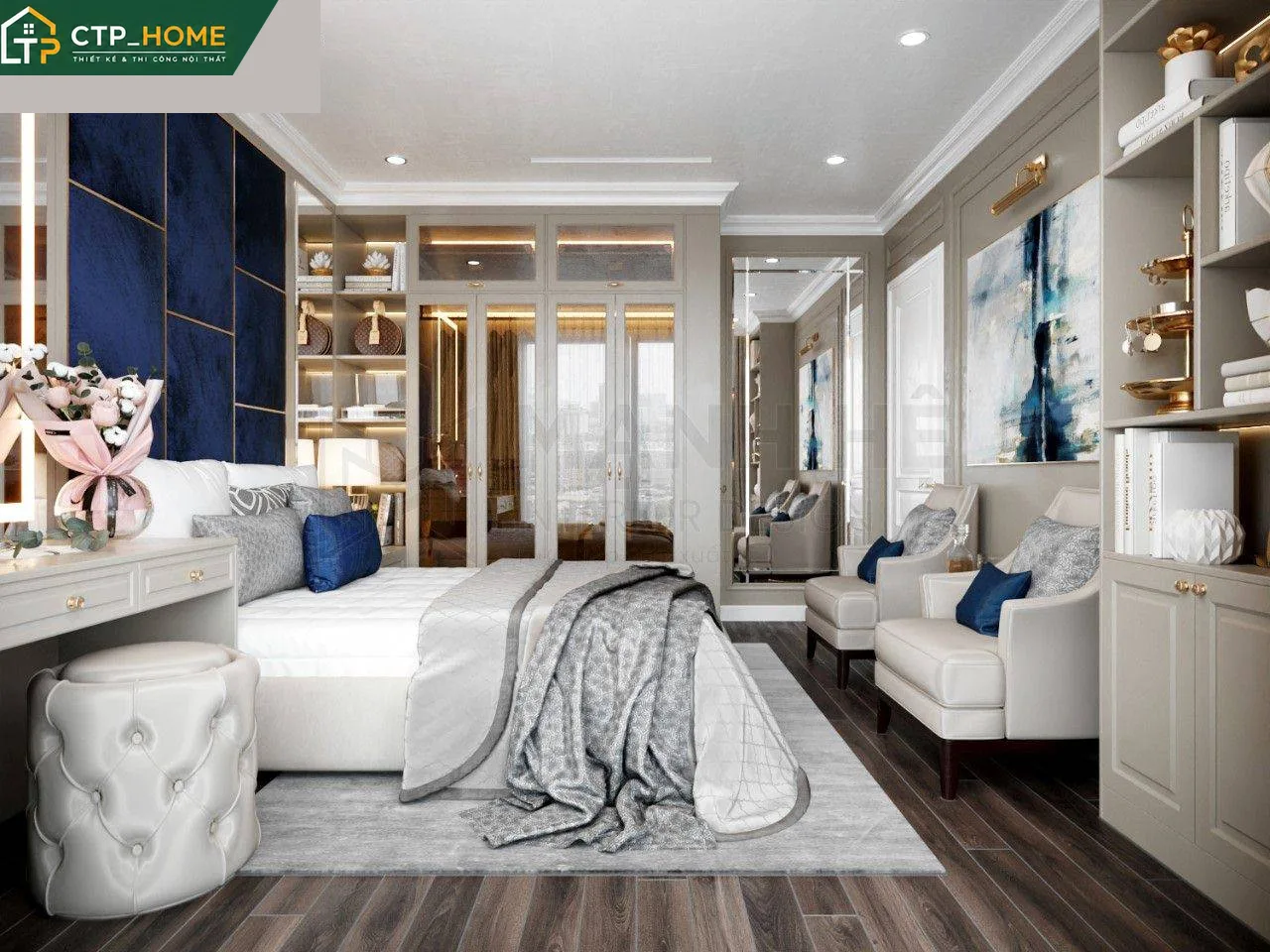 Phối cảnh phòng vệ sinh chung cư Riverside Residence 135m2 do CTP_HOME thiết kế