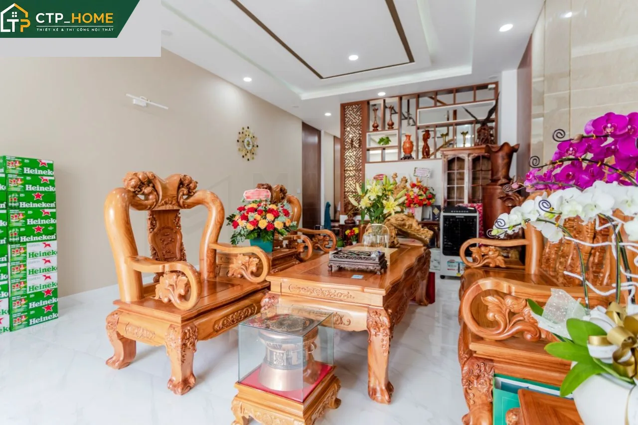 Phòng ăn và bếp nhà phố Anh Hùng thiết kế liền kề