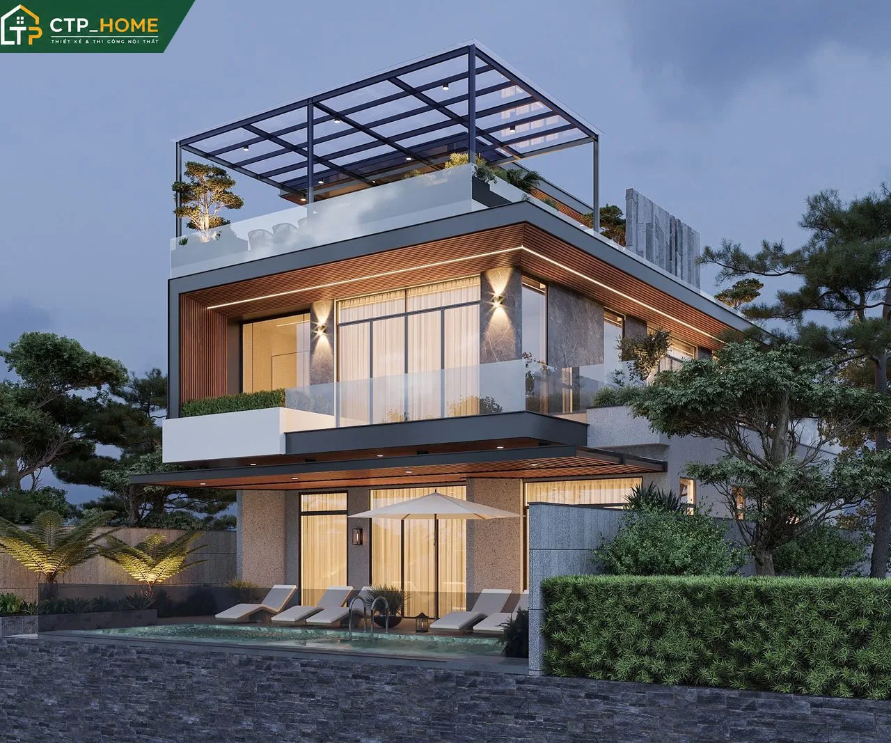 Tổng quan không gian phòng khách biệt thự Ivory Villas sang trọng