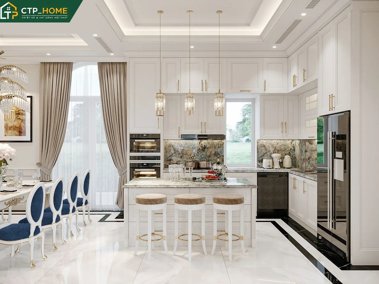 Phòng ngủ master với nội thất gỗ tự nhiên cao cấp