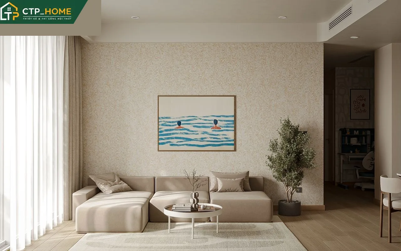 Phòng khách căn hộ Sarina Quận 2 thiết kế hiện đại sang trọng