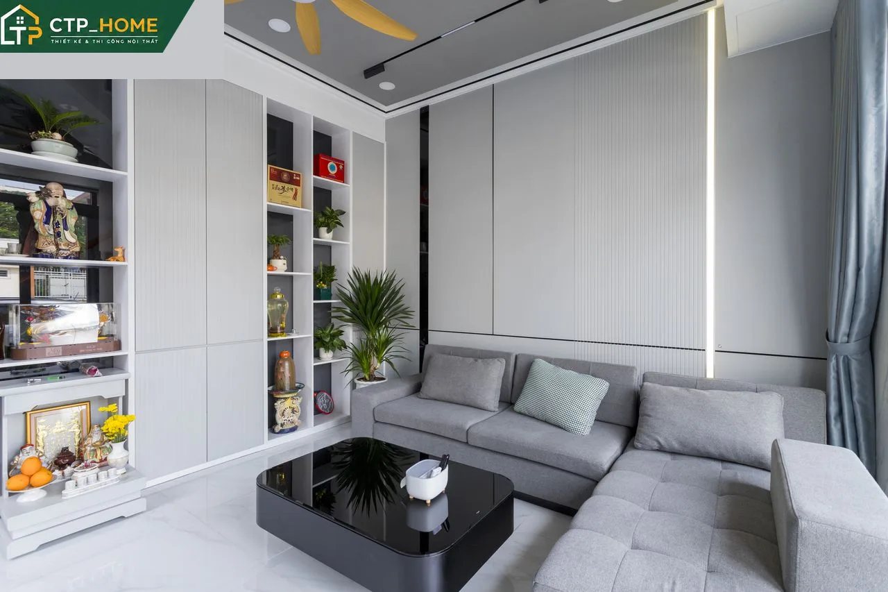 CTP_HOME thiết kế phòng khách nhà phố Bình Dương sang trọng