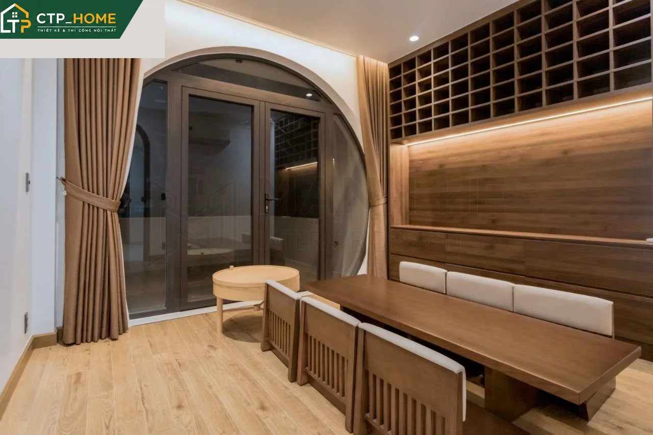 Không gian phòng khách nhà phố Quận 6 thiết kế hiện đại