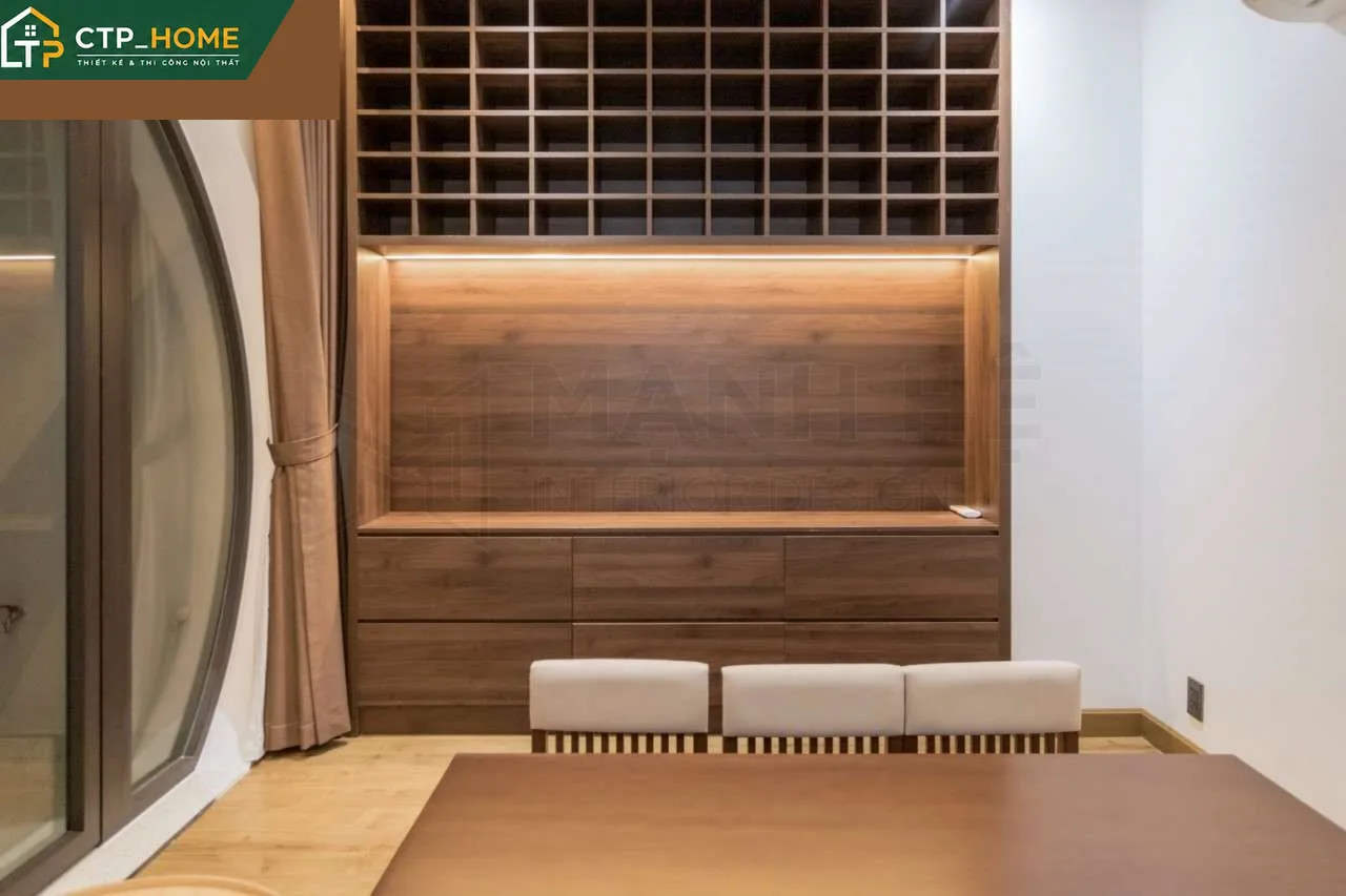 Phòng bếp và ăn nhà phố kết nối mở