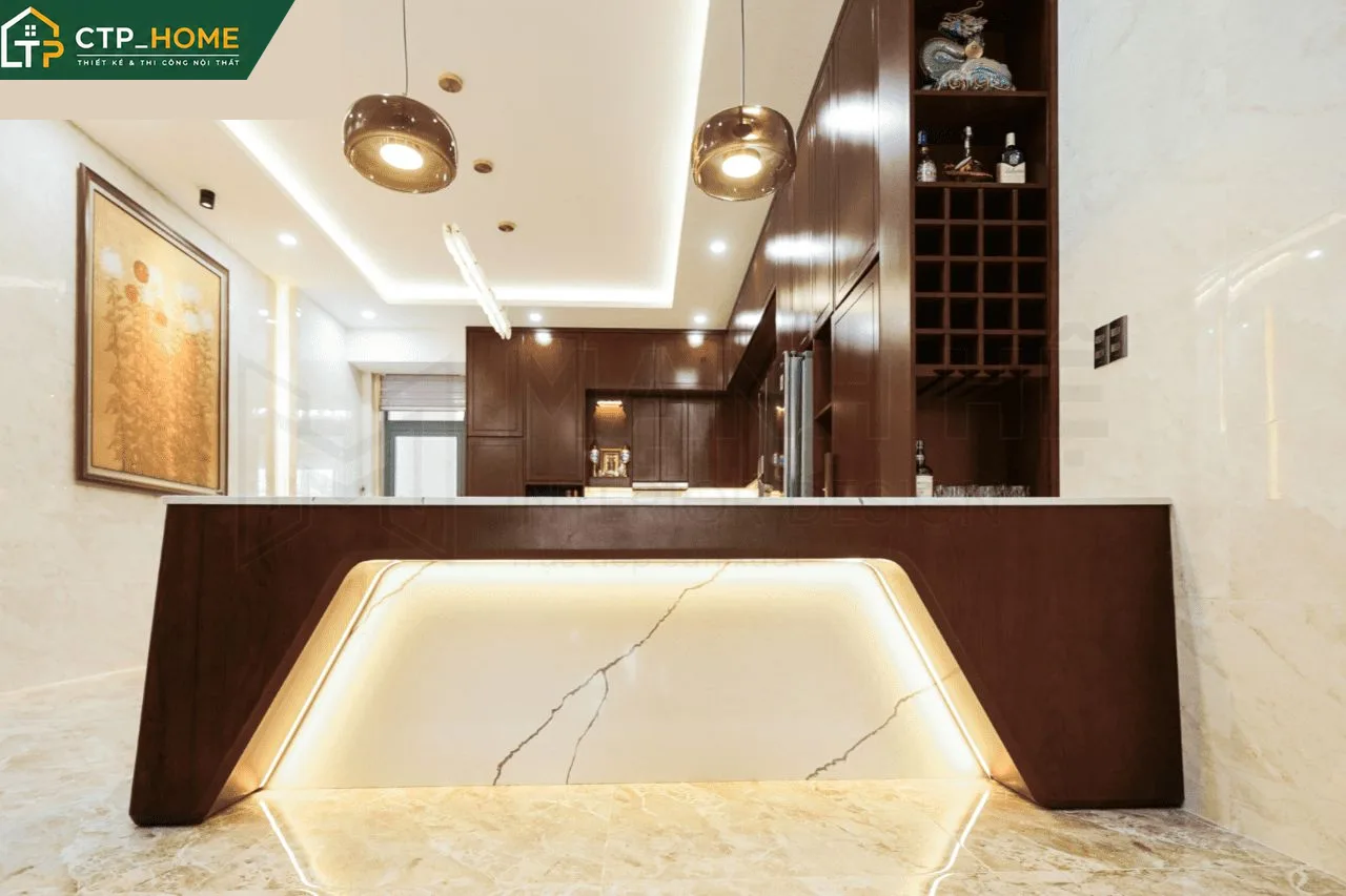 Khu vực làm việc và thư giãn trong nhà phố thi công nội thất