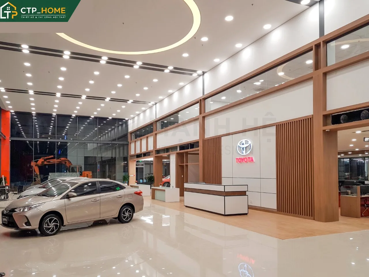 Bố trí không gian làm việc mở tại văn phòng Toyota