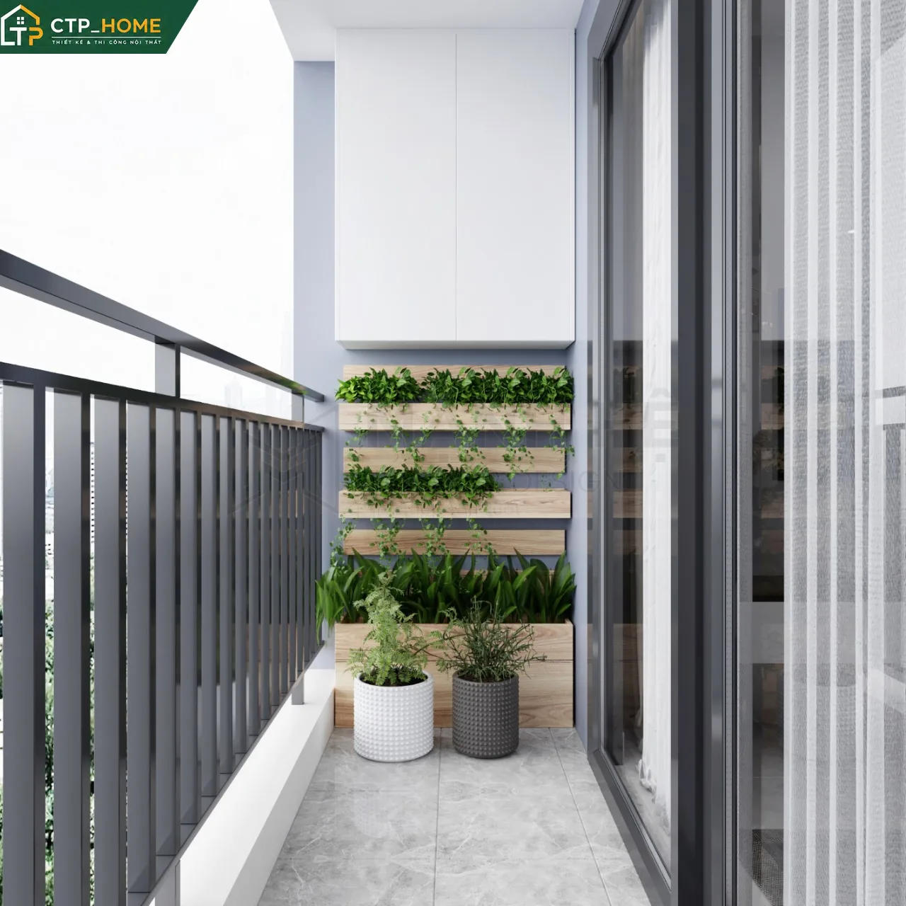 Thiết kế nội thất bếp chung cư Vinhomes Grand Park 46m2 dạng đảo tích hợp bàn ăn 2 chỗ