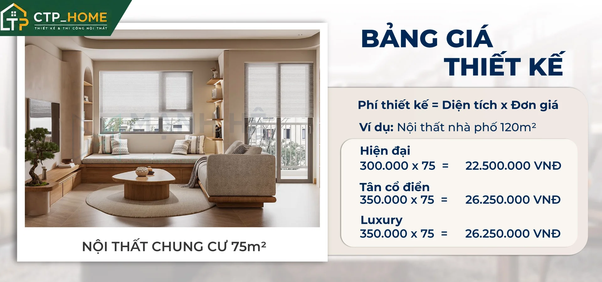 So sánh các phong cách thi công nội thất phòng khách: hiện đại, tân cổ điển, tối giản do CTP_HOME thực hiện