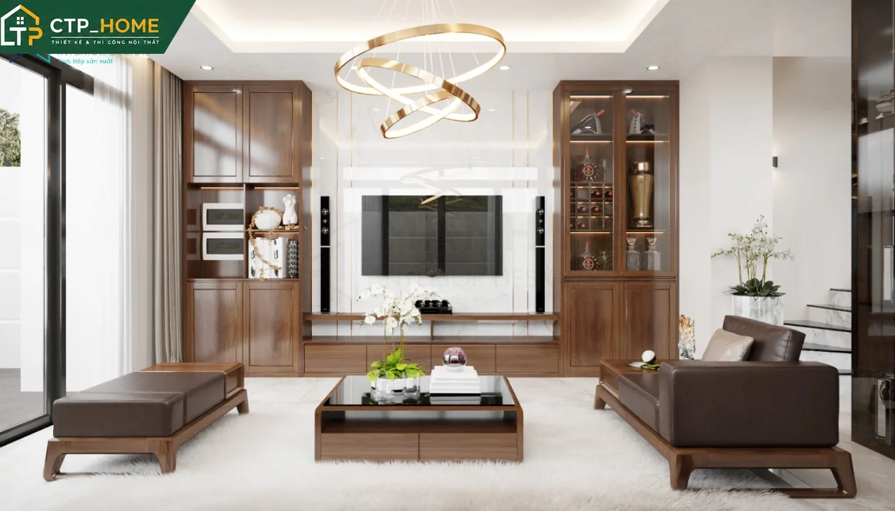 Vật liệu thi công nội thất phòng khách cao cấp và thân thiện môi trường do CTP_HOME sử dụng tại TP.HCM