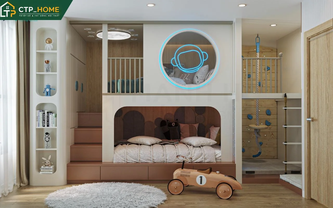 Không gian phòng trẻ em được thiết kế sáng tạo, an toàn và giàu cảm hứng tại CTP_HOME