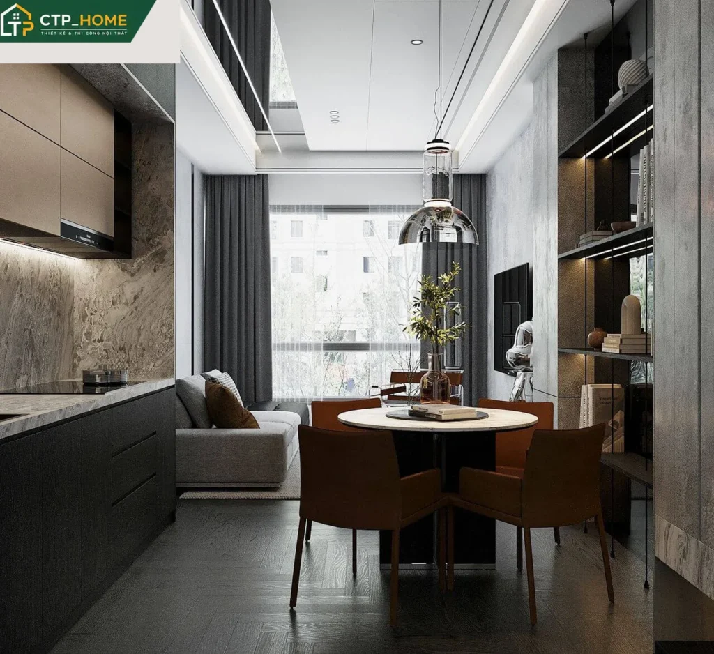 Thiết kế nội thất chung cư Akari City 55m2 2 phòng ngủ hiện đại - Ảnh 3