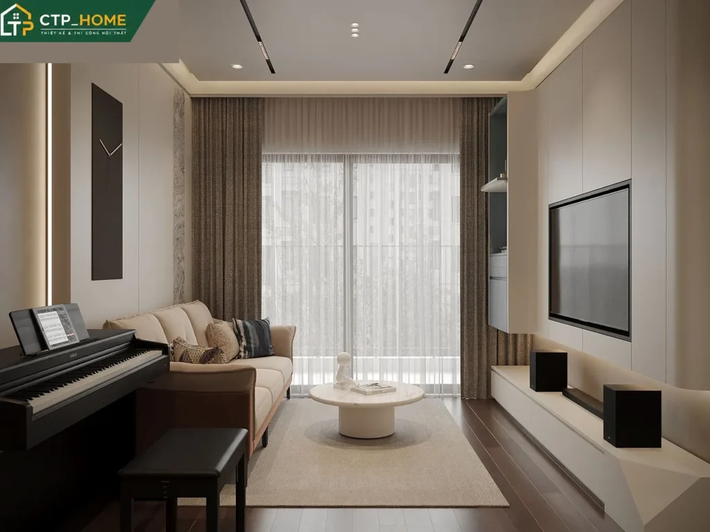 Thiết kế nội thất chung cư Akari City 99m2 3 phòng ngủ hiện đại tại TP.HCM - Ảnh 1