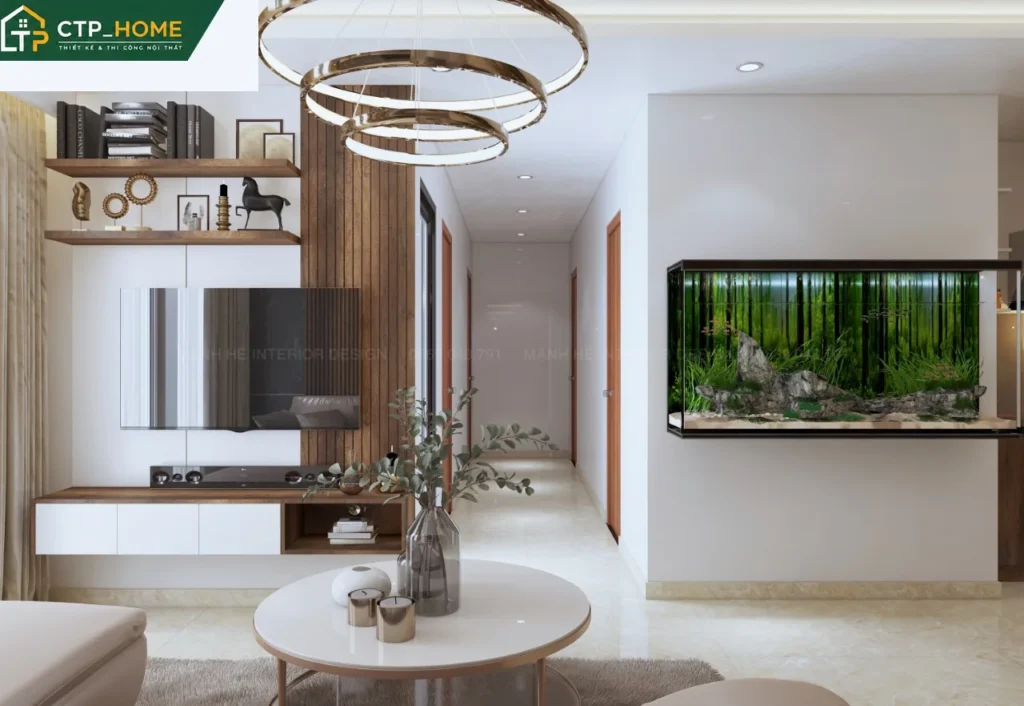 Thiết kế nội thất chung cư Sky Center 67m2 hiện đại cho anh Công - Ảnh 1