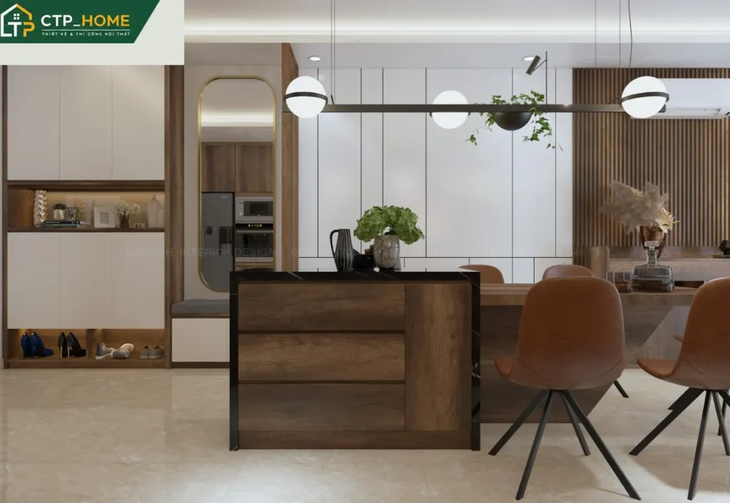 Thiết kế nội thất chung cư Sky Center 67m2 hiện đại cho anh Công - Ảnh 6