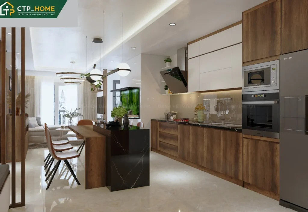 Thiết kế nội thất chung cư Sky Center 67m2 hiện đại cho anh Công - Ảnh 7