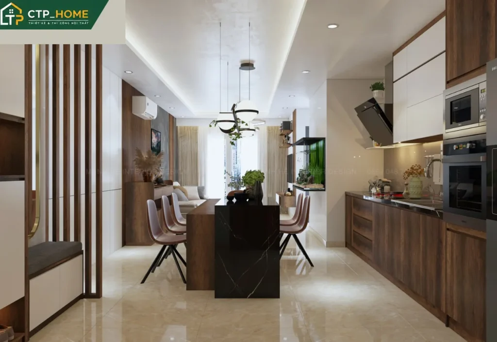 Thiết kế nội thất chung cư Sky Center 67m2 hiện đại cho anh Công - Ảnh 8