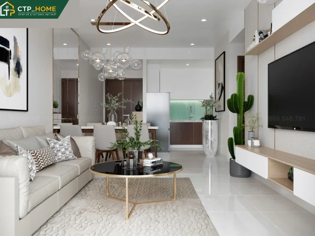 Thiết kế nội thất chung cư The Botanica Phổ Quang 73m2 hiện đại – Anh Hữu - Ảnh 2