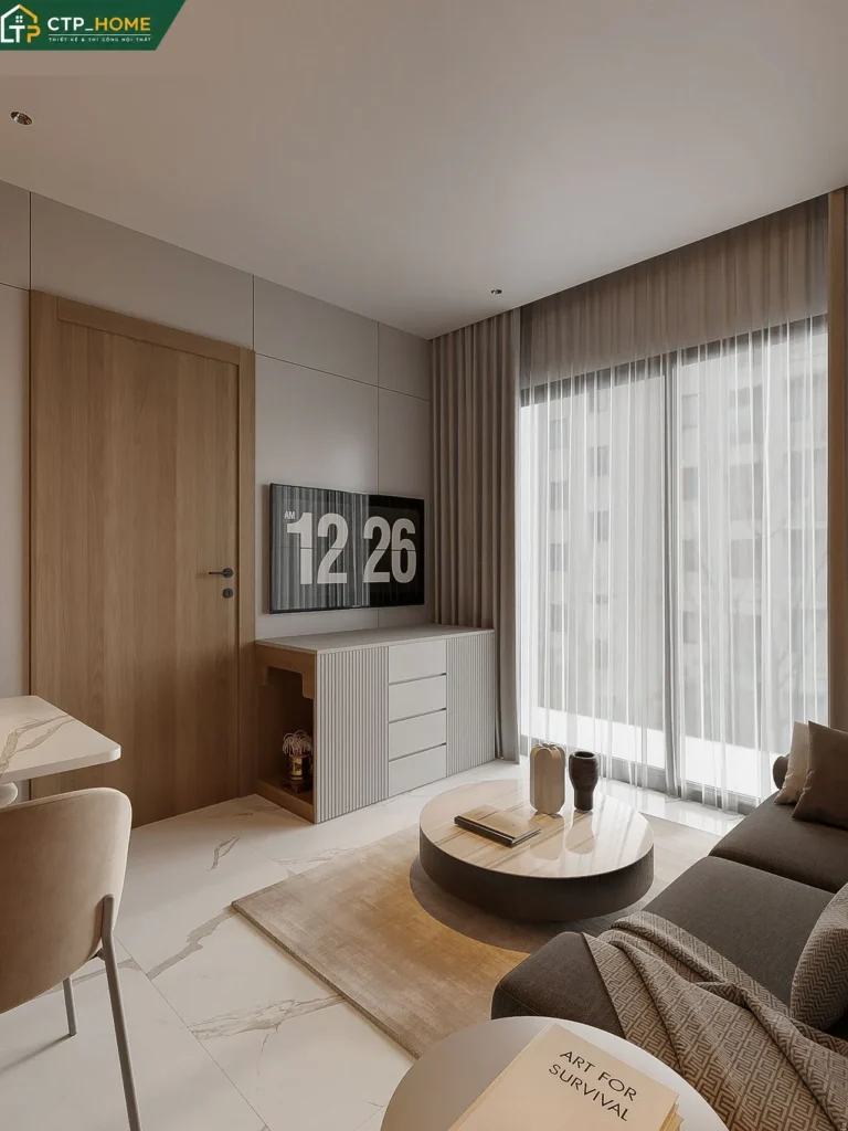 Thiết kế nội thất chung cư Beverly Solari 58m2 2 phòng ngủ hiện đại - Ảnh 1