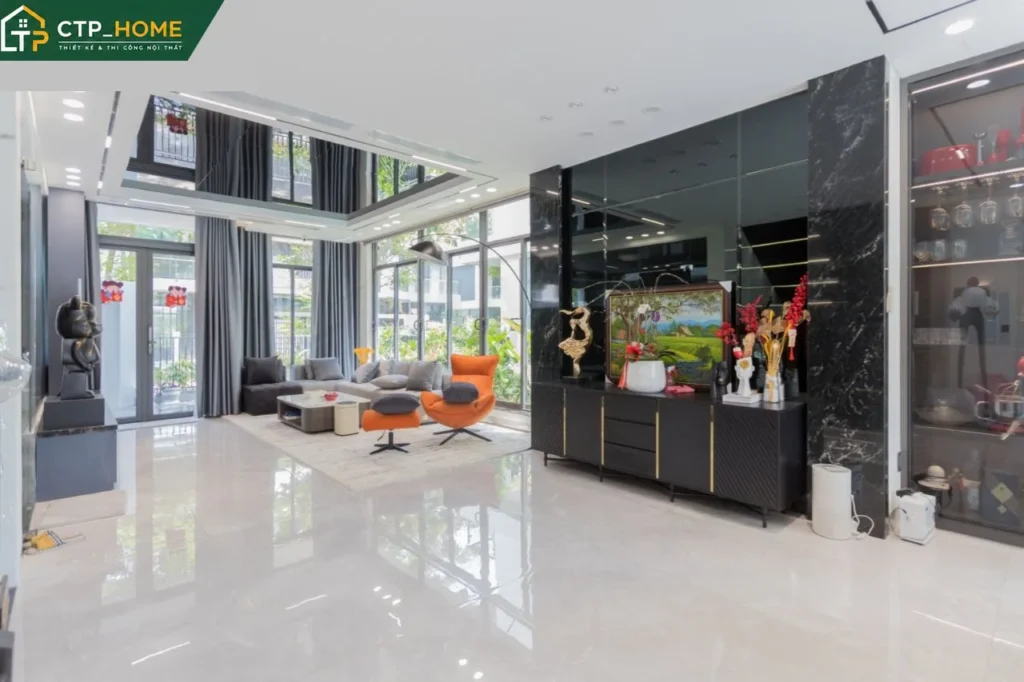 Thiết kế nội thất biệt thự 120m2 3 tầng hiện đại tại TP Thủ Đức - Ảnh 2