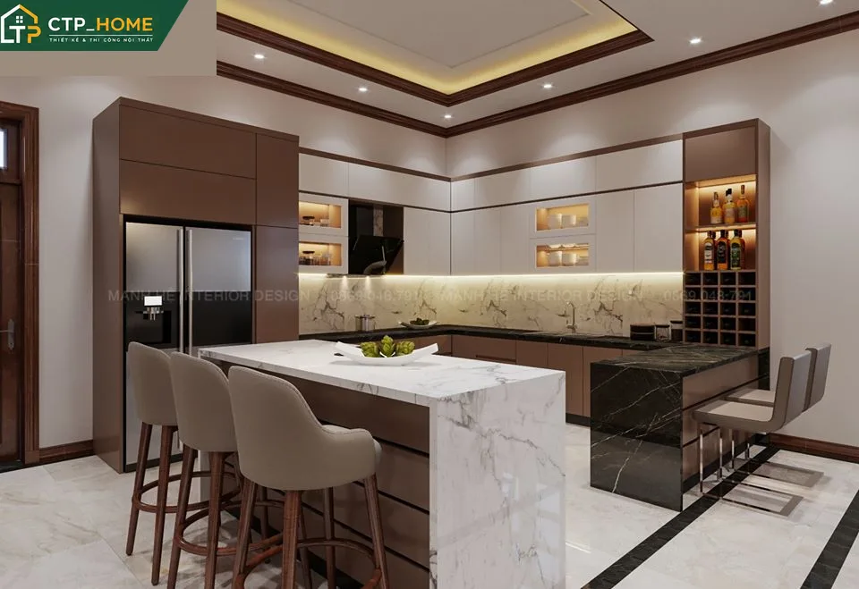 Thiết kế nội thất biệt thự Bến Tre 90m2 3 tầng tại Quận 2 – phong cách hiện đại sang trọng - Ảnh 9