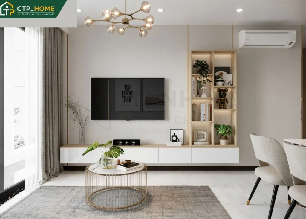 Thiết kế nội thất chung cư C-SkyView 79m2 2PN hiện đại tại TP.HCM - Ảnh 1