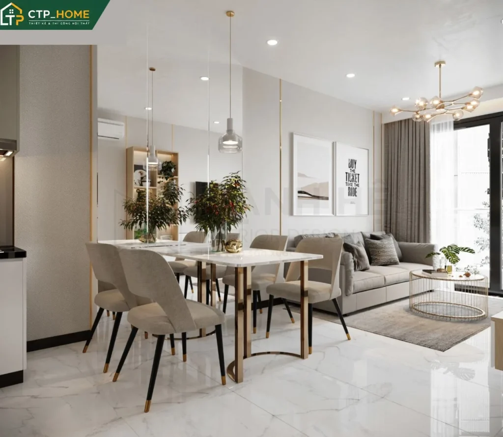 Thiết kế nội thất chung cư C-SkyView 79m2 2PN hiện đại tại TP.HCM - Ảnh 3