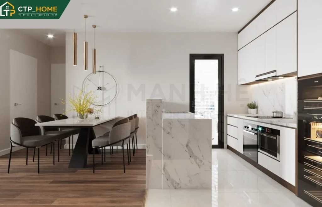 Thiết kế nội thất chung cư D’lusso Emerald 98m2 hiện đại sang trọng - Ảnh 9