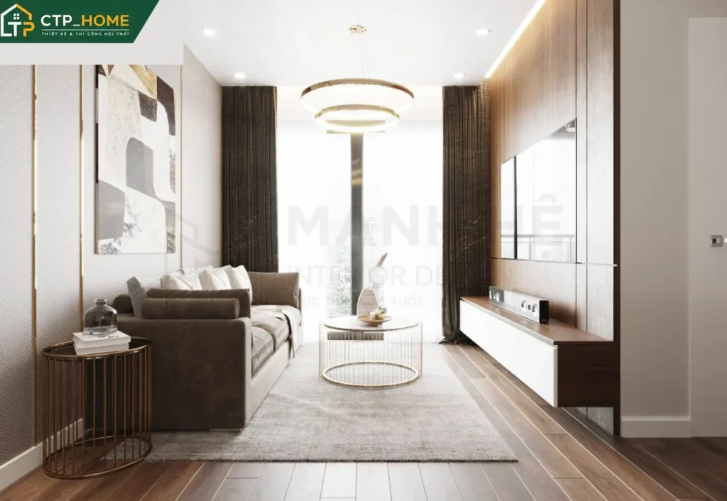 Thiết kế nội thất chung cư D’lusso Emerald 98m2 hiện đại sang trọng - Ảnh 1