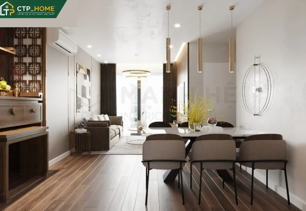 Thiết kế nội thất chung cư D’lusso Emerald 98m2 hiện đại sang trọng - Ảnh 4