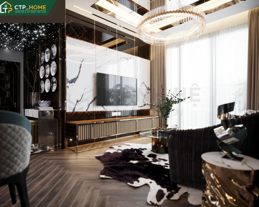 Thiết kế nội thất chung cư Eco Green 67m2 2 phòng ngủ hiện đại - Ảnh 1