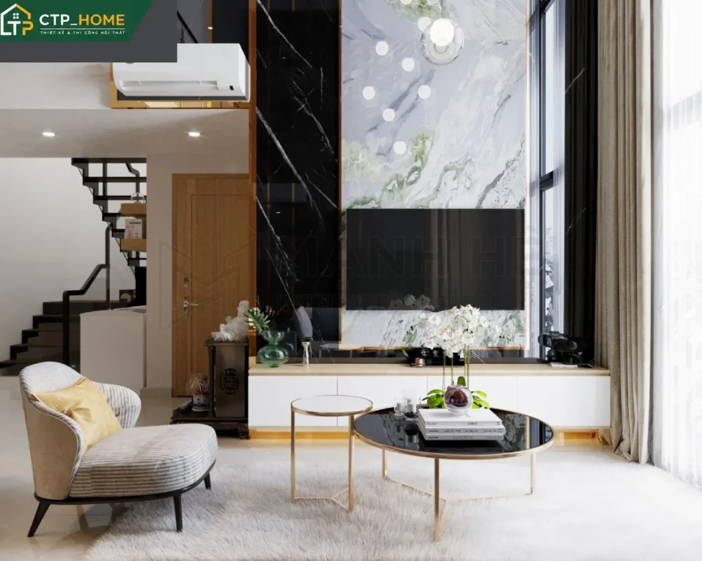 Thiết kế nội thất chung cư Emerald Celadon Tân Phú 130m2 hiện đại - Ảnh 1