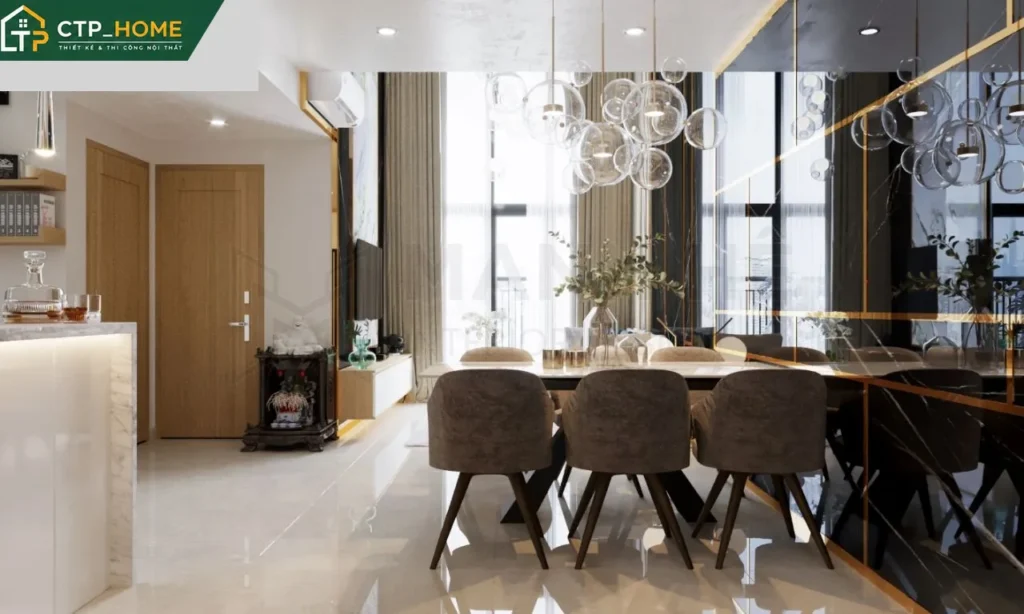 Thiết kế nội thất chung cư Emerald Celadon Tân Phú 130m2 hiện đại - Ảnh 3