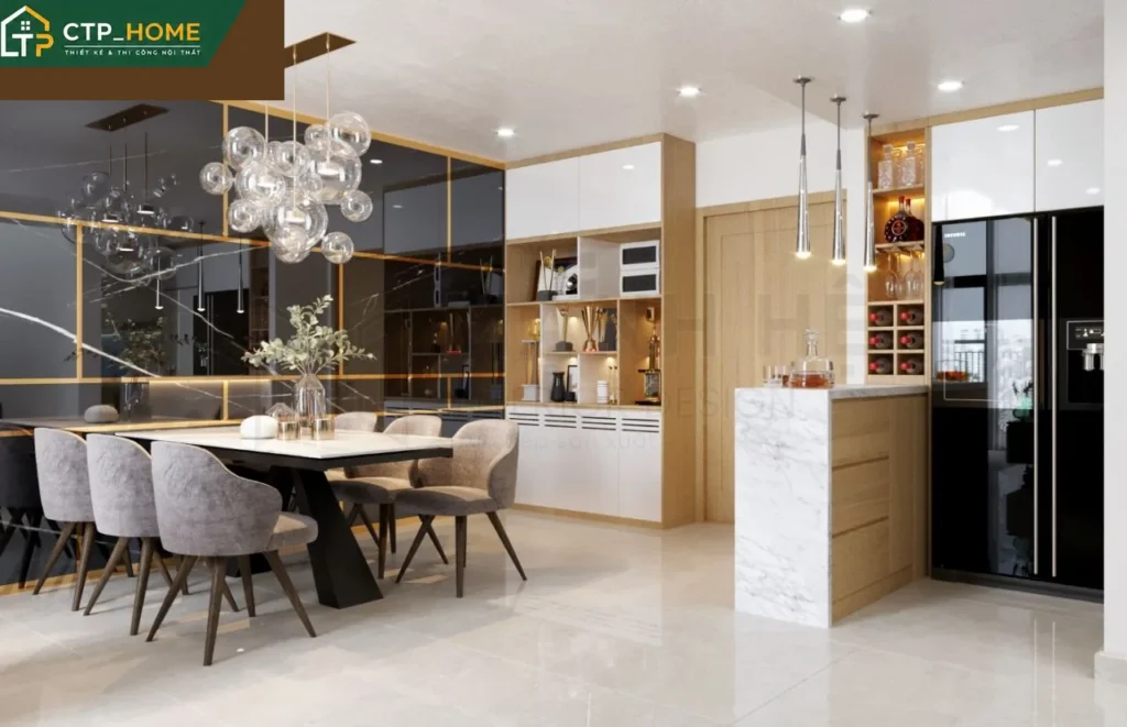 Thiết kế nội thất chung cư Emerald Celadon Tân Phú 130m2 hiện đại - Ảnh 4