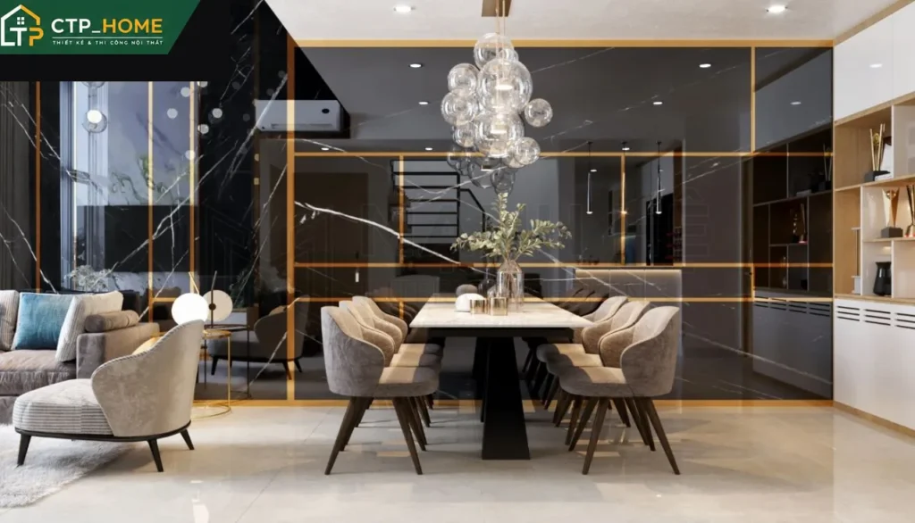 Thiết kế nội thất chung cư Emerald Celadon Tân Phú 130m2 hiện đại - Ảnh 5