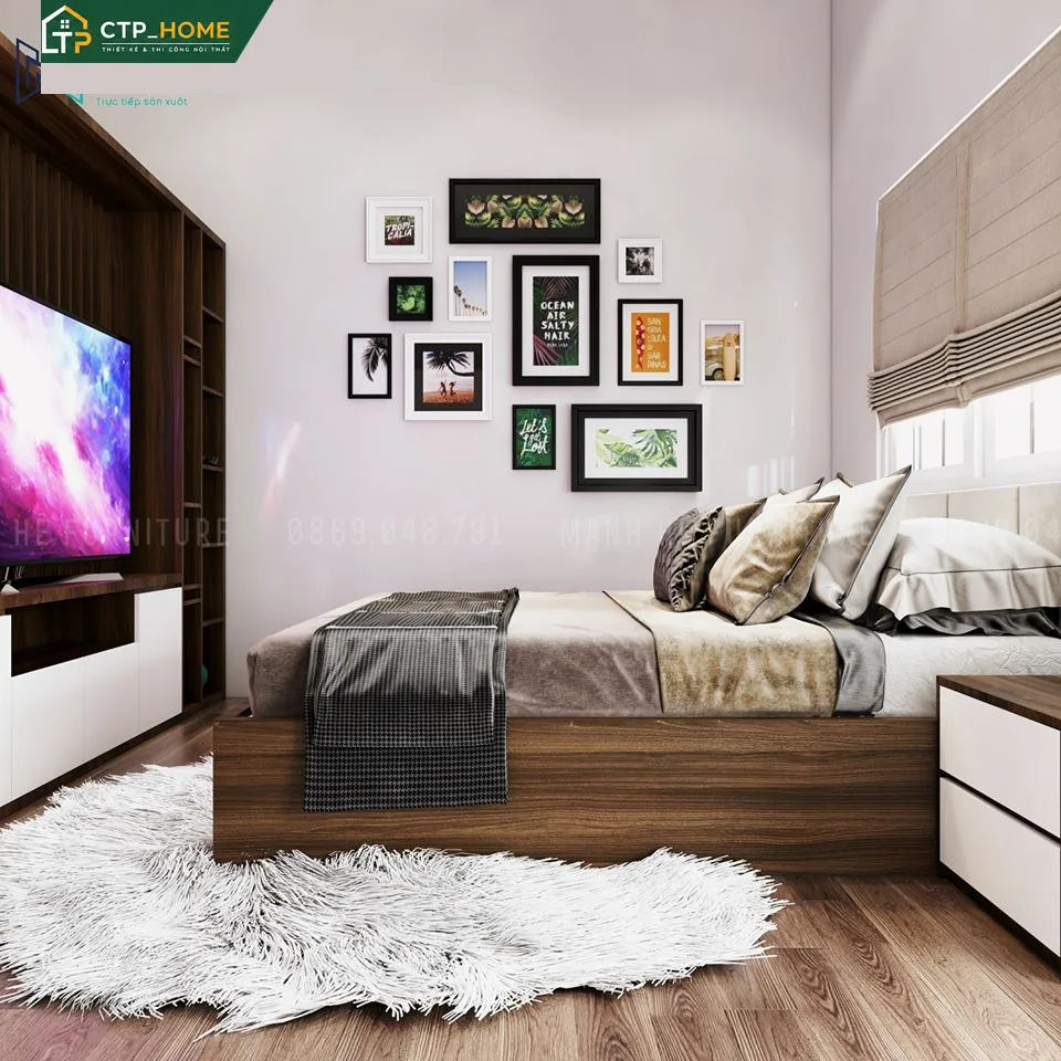 Thiết kế nội thất căn hộ Flora Novia Quận 9 57m2 phong cách hiện đại sang trọng - Ảnh 4