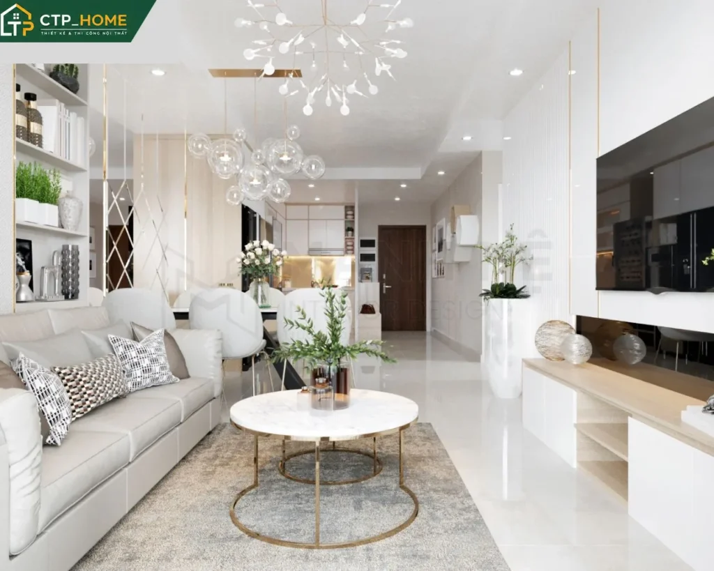 Thiết kế nội thất chung cư Gold View 85m2 hiện đại cho chị Thủy - Ảnh 2