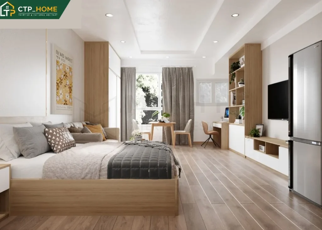 Thiết kế nội thất chung cư Vinhomes Grand Park 31m2 hiện đại tối ưu - Ảnh 1