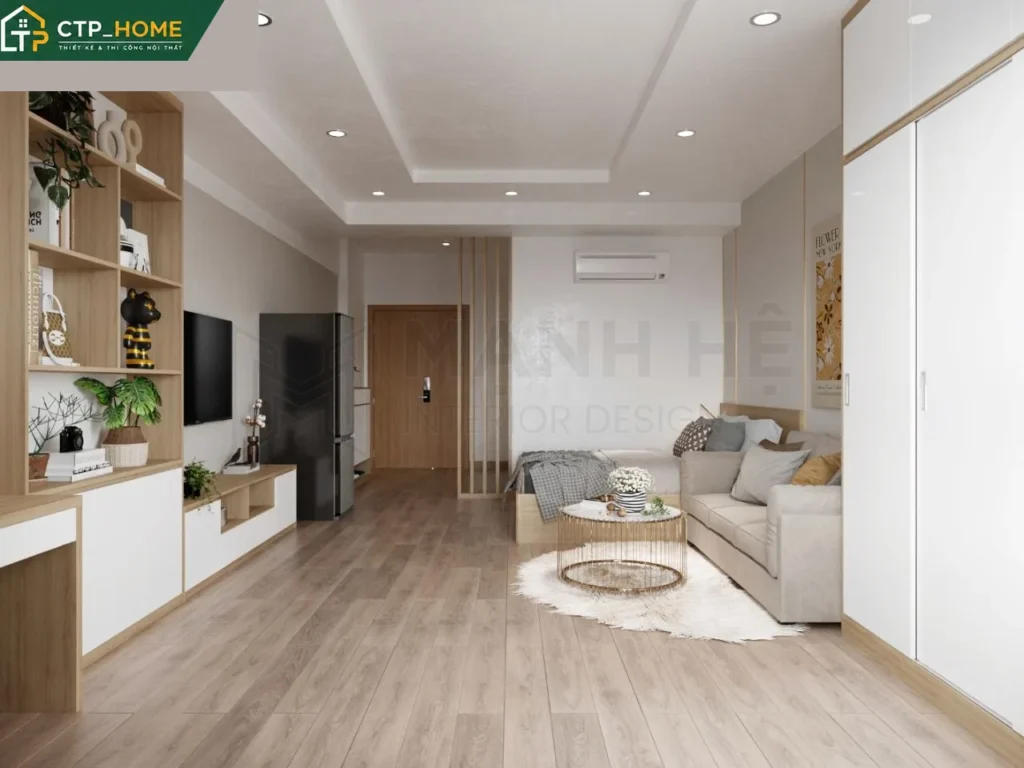 Thiết kế nội thất chung cư Vinhomes Grand Park 31m2 hiện đại tối ưu - Ảnh 2