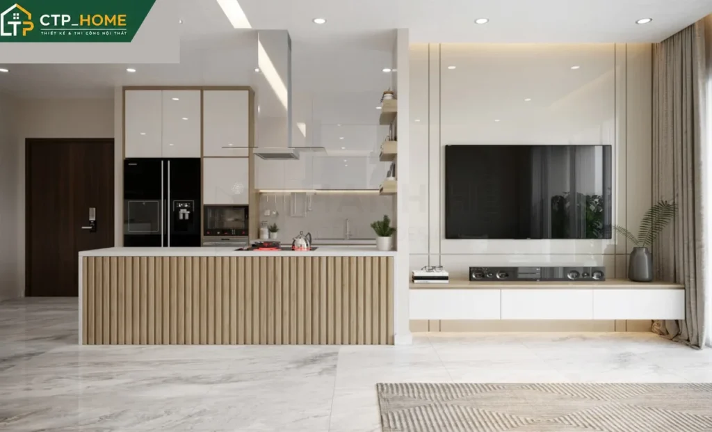 Thiết kế nội thất chung cư Sunny Plaza 69m2 2PN hiện đại tại Gò Vấp - Ảnh 2
