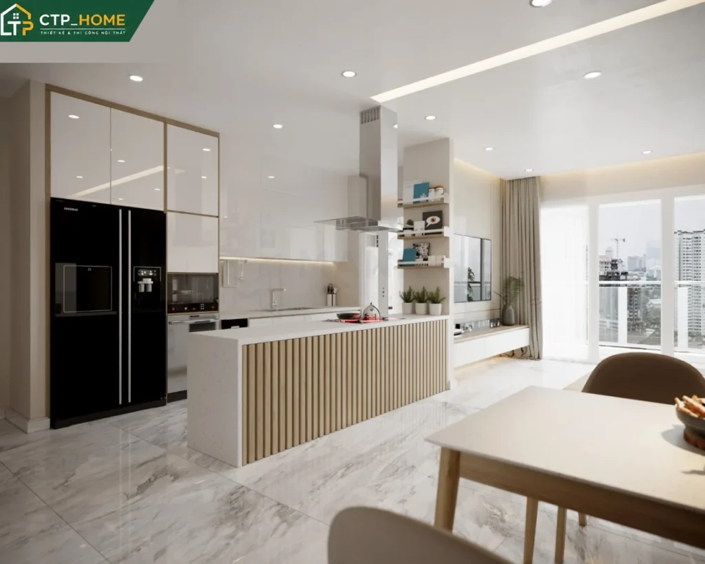 Thiết kế nội thất chung cư Sunny Plaza 69m2 2PN hiện đại tại Gò Vấp - Ảnh 4