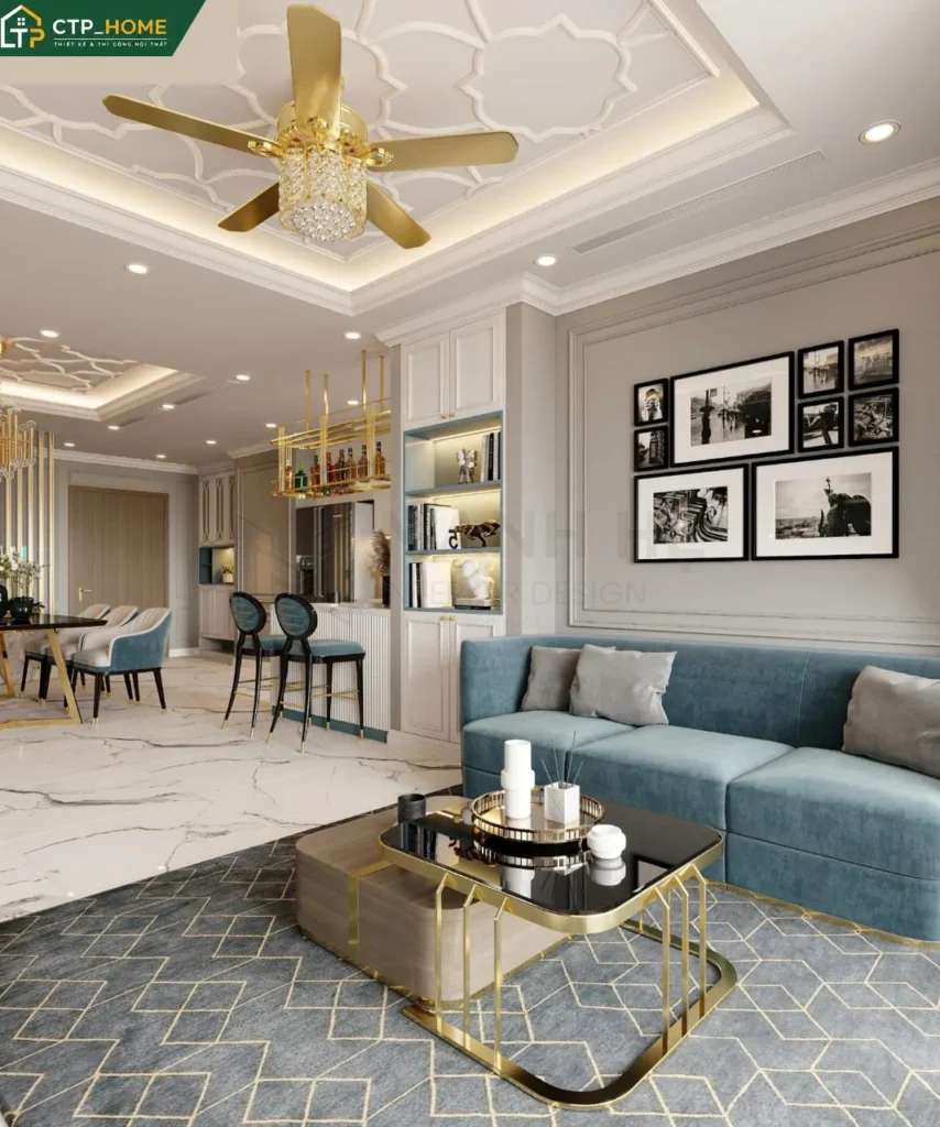 Thiết kế nội thất chung cư Vinhome Central Park 97m2 hiện đại tại TP.HCM - Ảnh 1