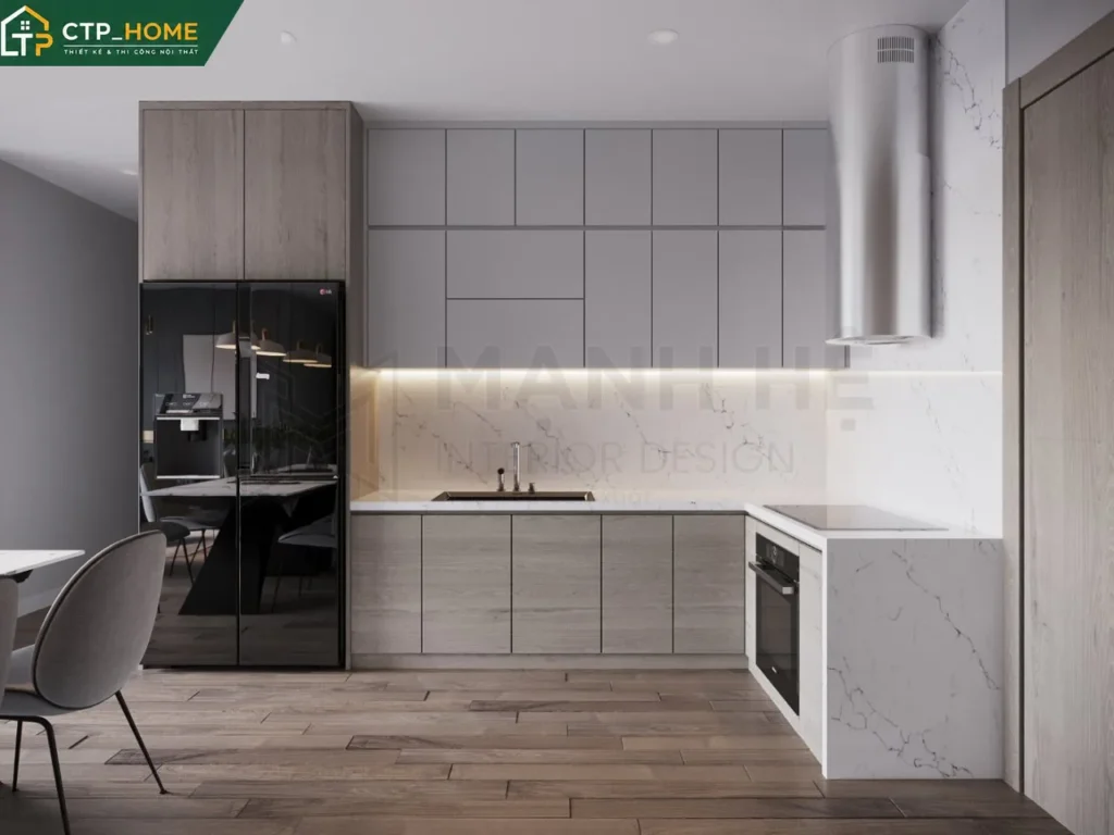 Thiết kế nội thất chung cư Vinhomes Grand Park 81m2 hiện đại cho chị Huyền - Ảnh 3