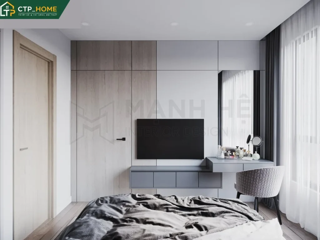Thiết kế nội thất chung cư Vinhomes Grand Park 81m2 hiện đại cho chị Huyền - Ảnh 5