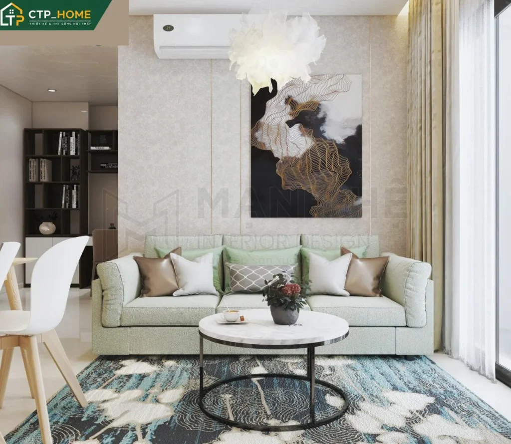 Thiết kế nội thất chung cư Vinhomes Grand Park 46m2 1PN hiện đại - Ảnh 1