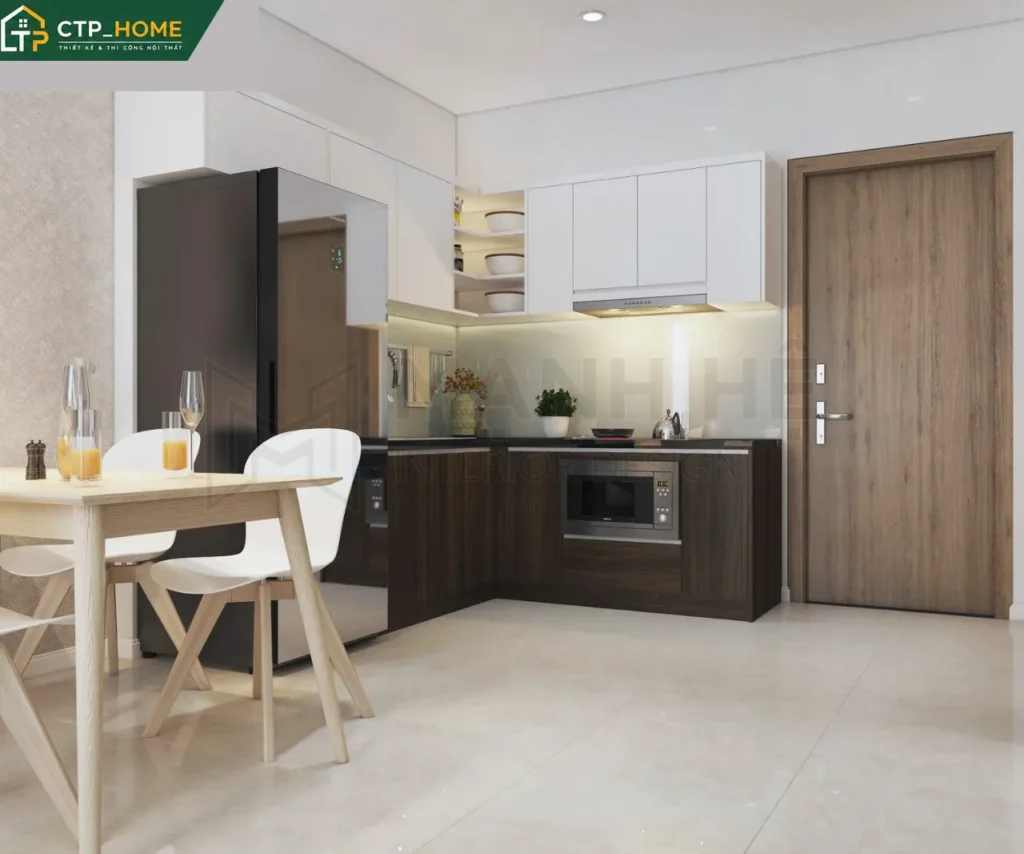 Thiết kế nội thất chung cư Vinhomes Grand Park 46m2 1PN hiện đại - Ảnh 4